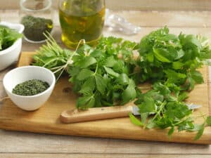 Lovage On Wooden Board