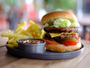 Hamburger Fries And Ketchup