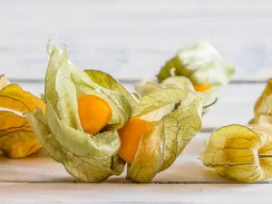 Golden Berries On Wooden