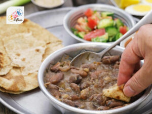 Egyptian Dishes Baladi Served with Ful Medames