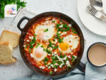 Israeli Dishes Shakshouka Served With Sandwich
