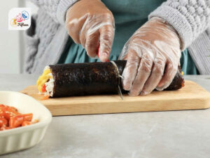 South Korean Dishes Cutting Gimbap