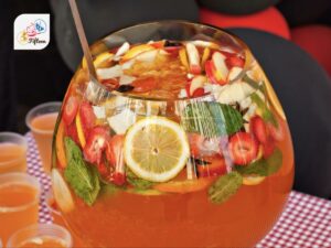 Fruit Punch in a Glass Bowl