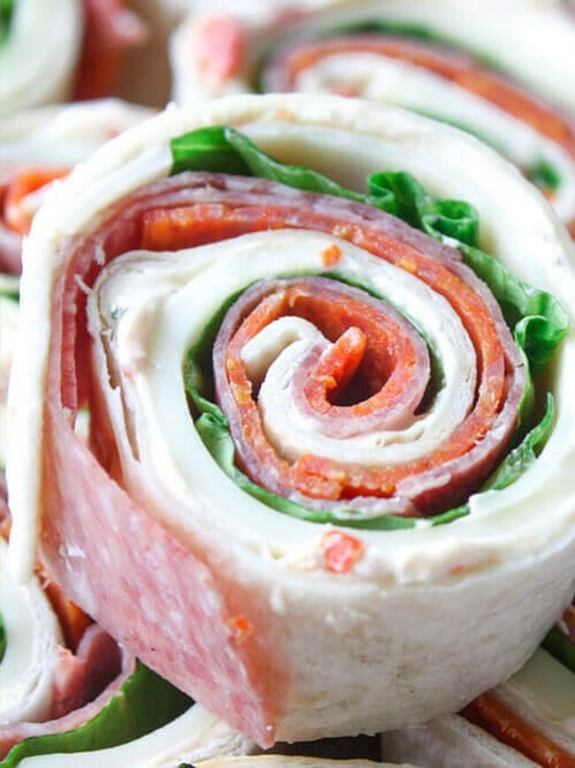 Italian Pinwheel Sandwiches with Cream Cheese
